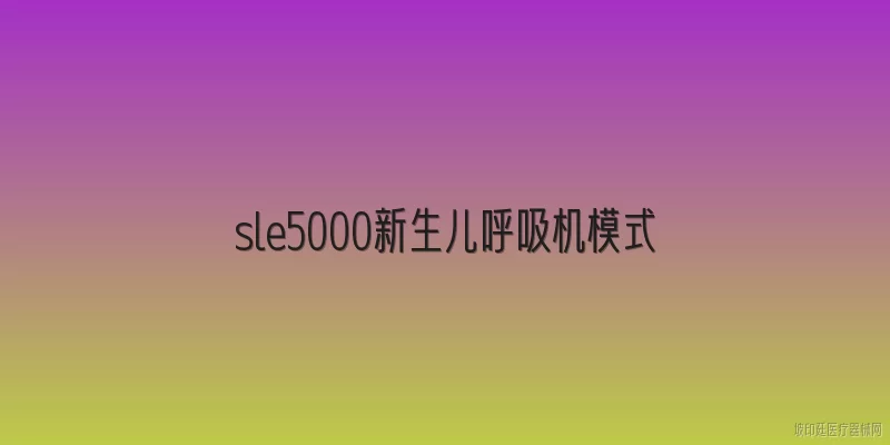 sle5000新生儿呼吸机模式