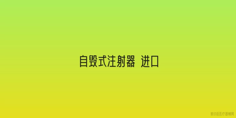 自毁式注射器 进口